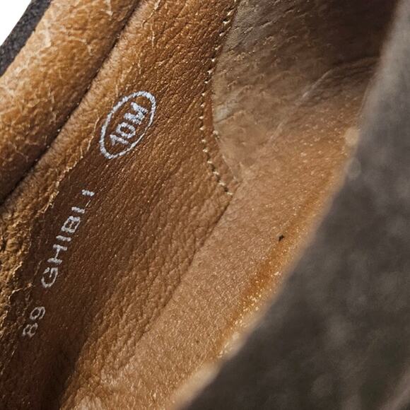 Vintage 90s Nine West 10 Brown Suede Platform Lace Up Chunky Loafer Grunge - Picture 4 of 7